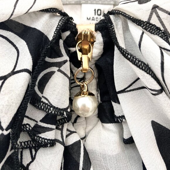 ST JOHN COUTURE Boucle Zip Up Jacket with Ruffled Silk Scarf Trim Chanel-Like - Picture 4 of 7